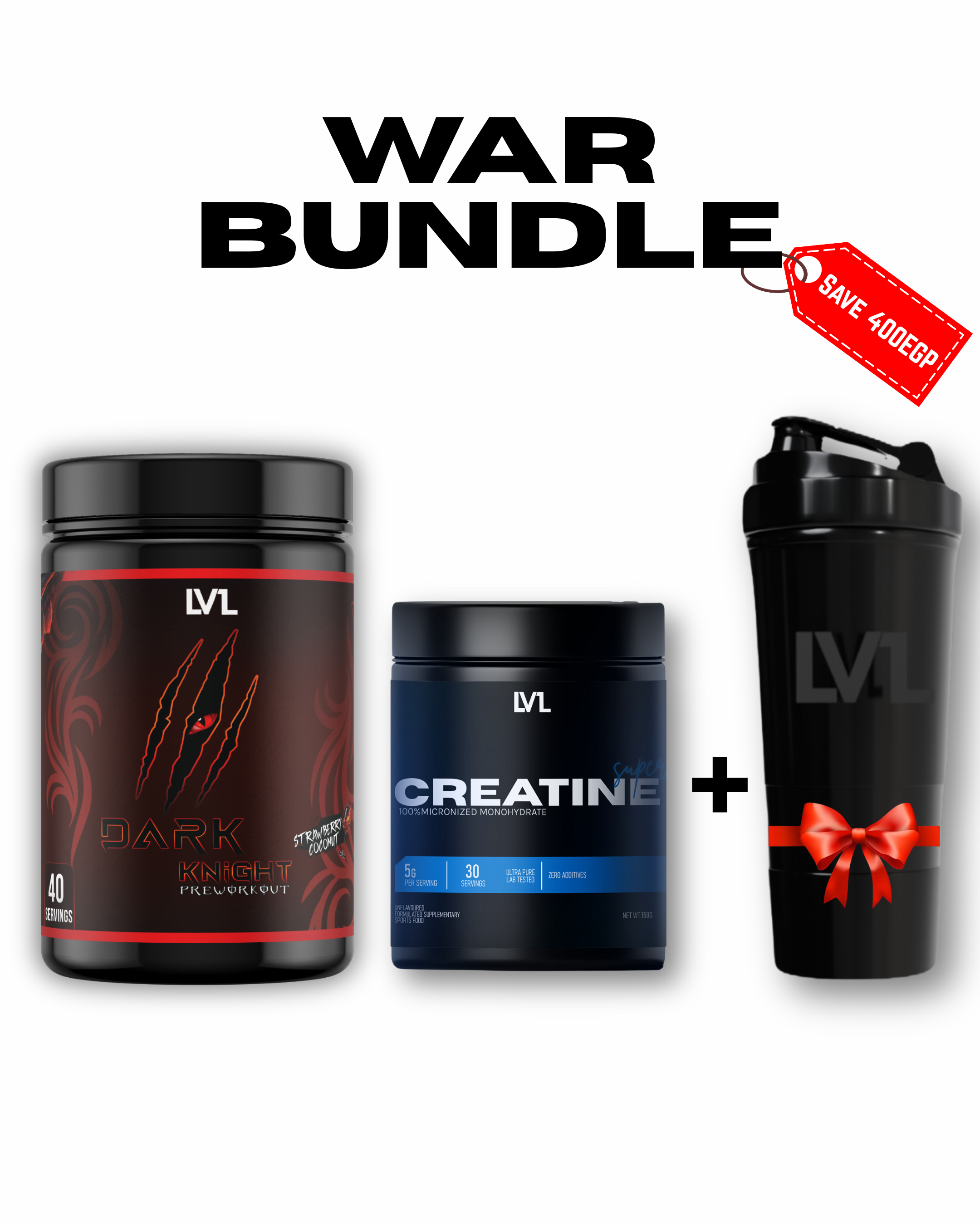 WAR BUNDLE (Volcano Pre-Workout  +  Creatine  +  Free Shaker)